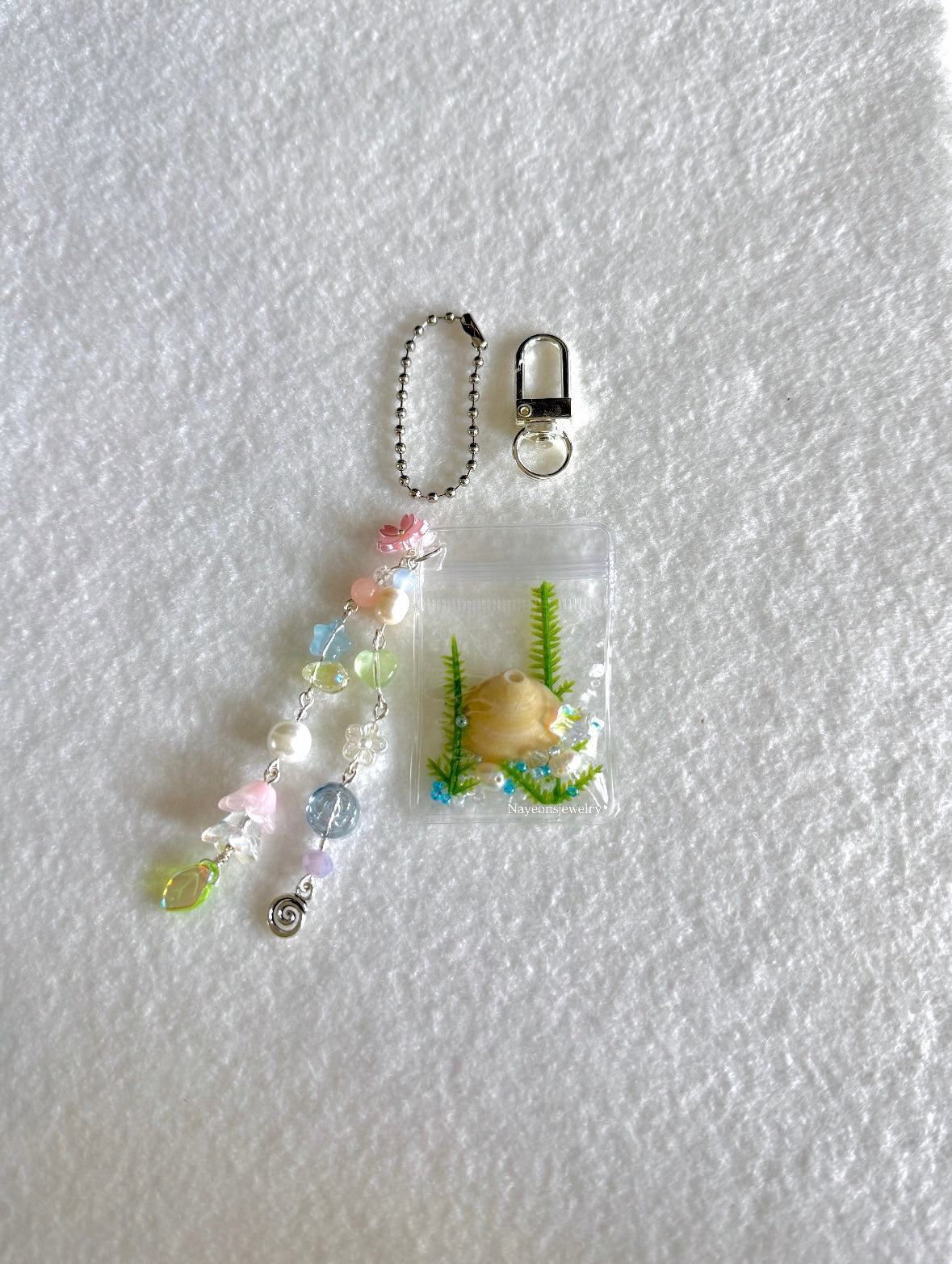Ocean bag charm WITH beads