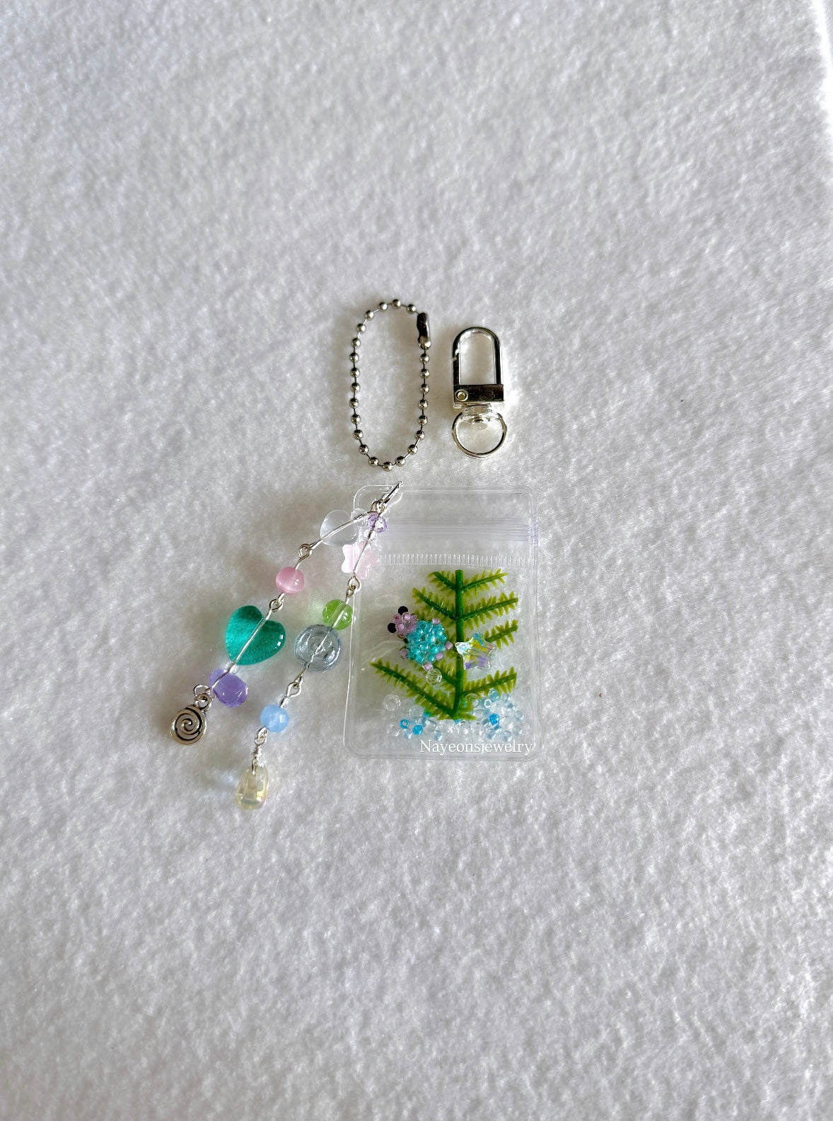 Ocean bag charm WITH beads