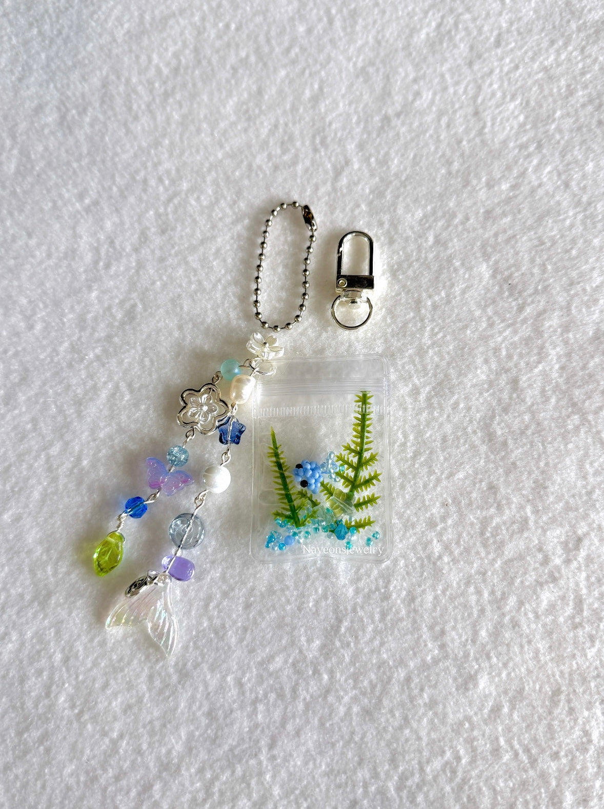 Ocean bag charm WITH beads