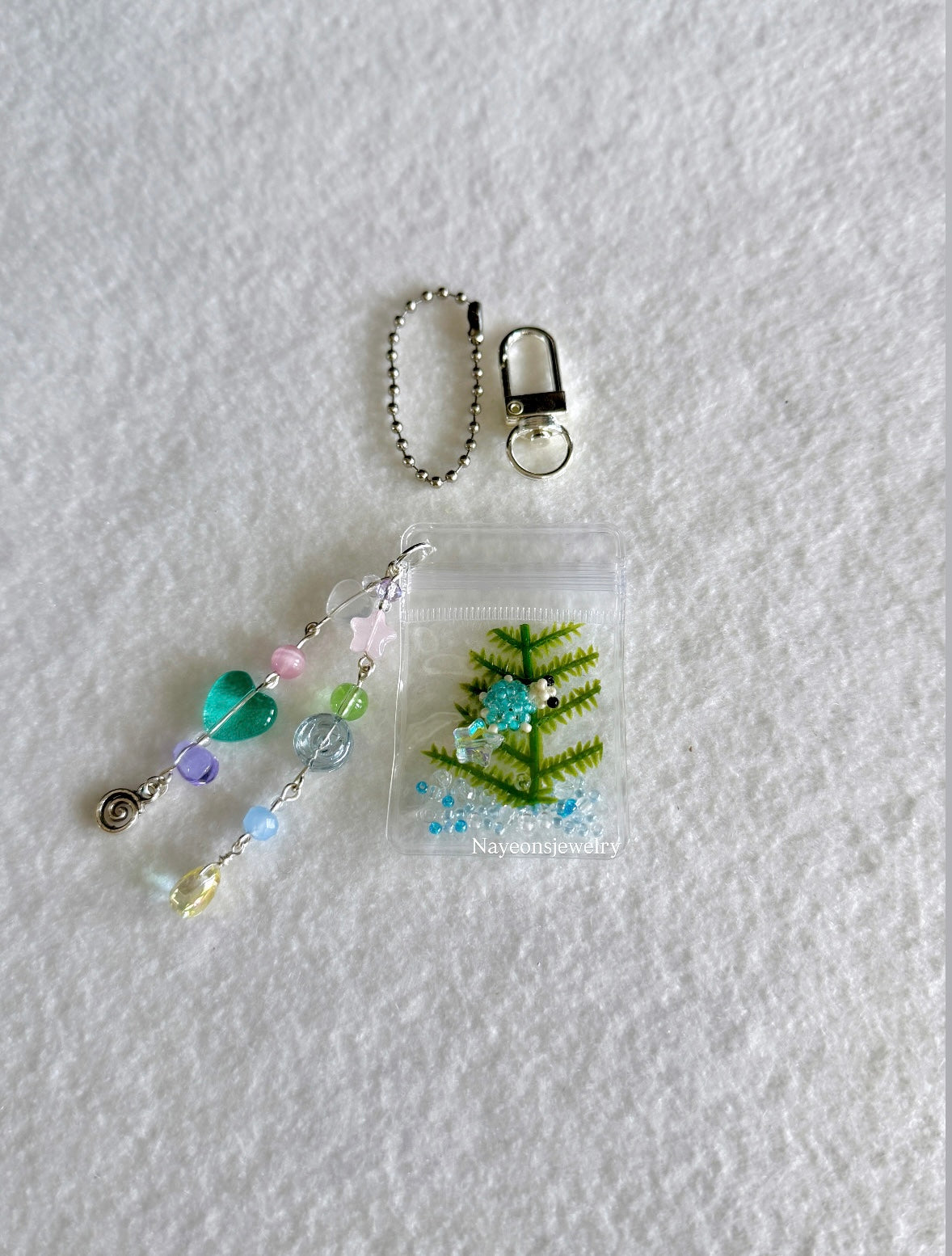 Ocean bag charm WITH beads