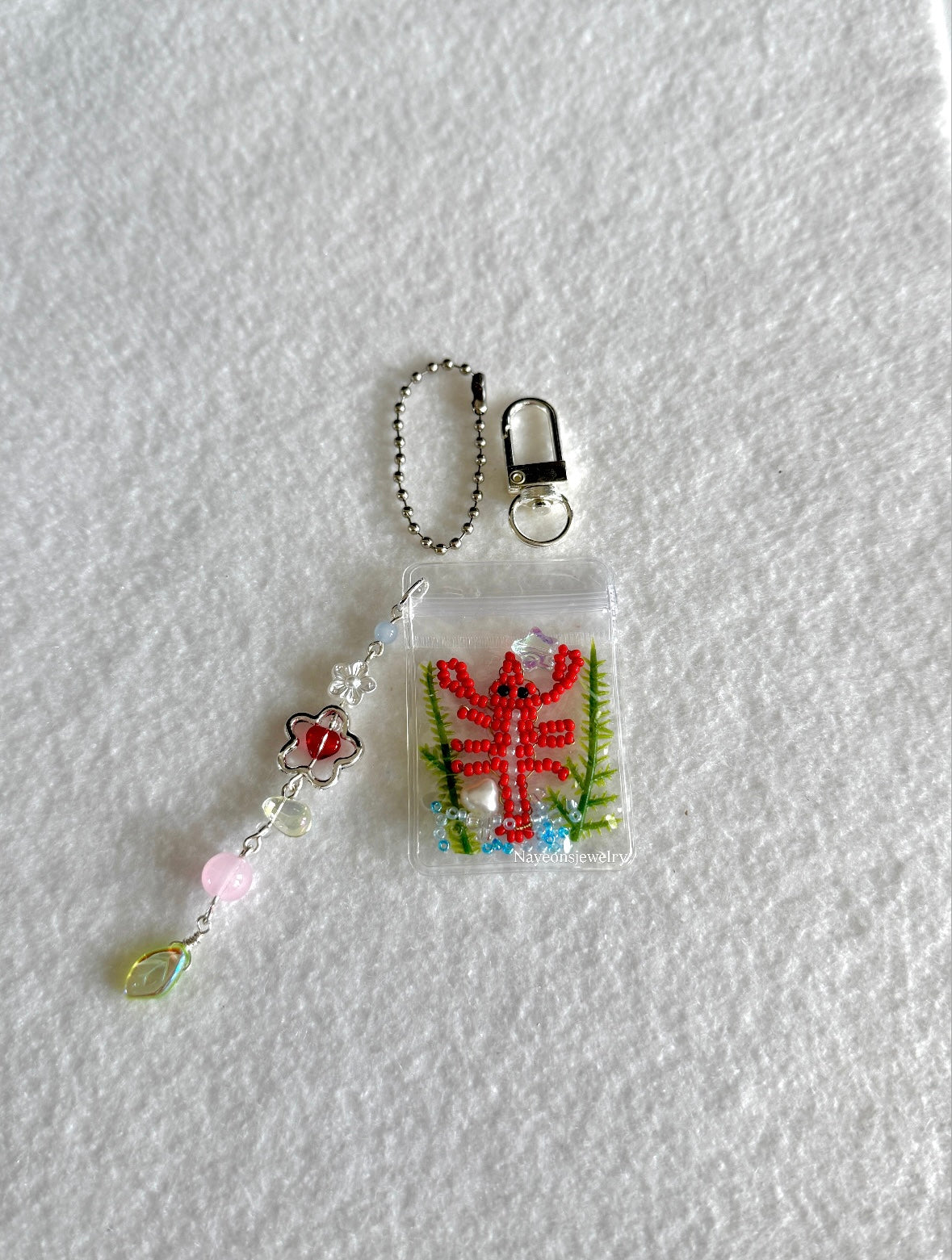 Ocean bag charm WITH beads