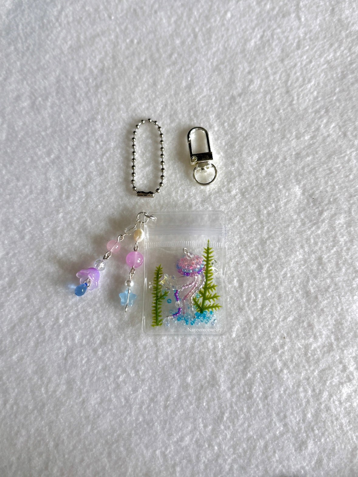 Ocean bag charm WITH beads