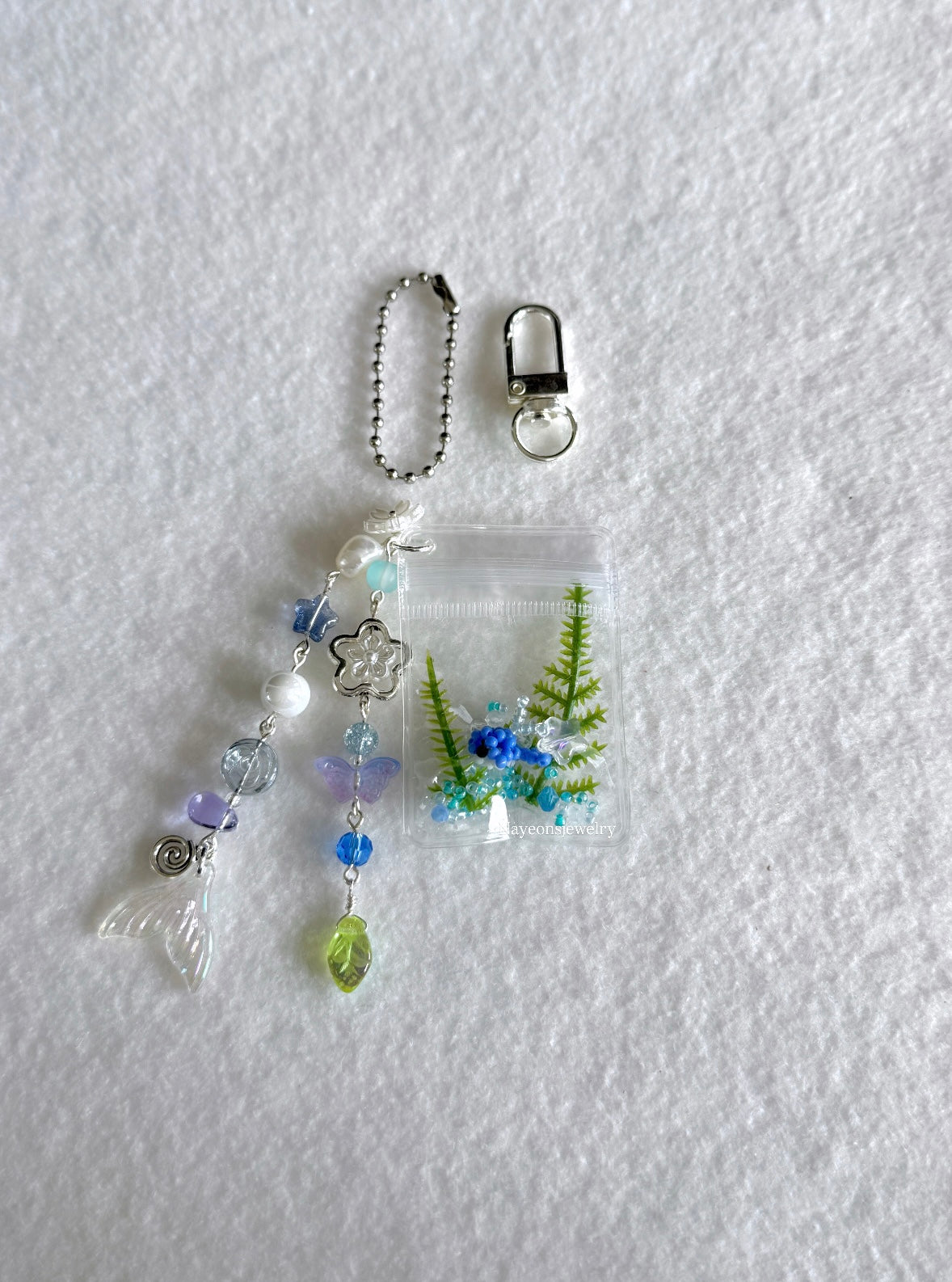 Ocean bag charm WITH beads